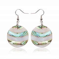 MOP236 Create Round Paua Abalone Shell Earrings Assessory