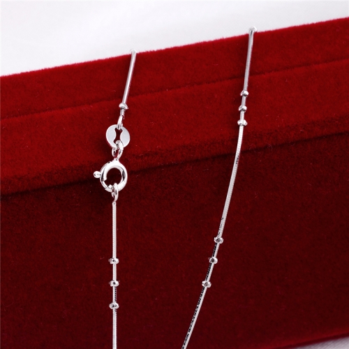 SSN227 Sterling 925 Silver Snake Chain with Silver Beads Jewelry Necklace Chains for women girls
