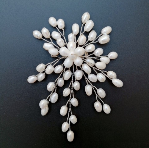 BRH46 Engagement Wedding Anniversary Jewelry Gift Natural Pearl Brooch