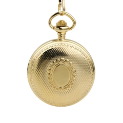 WAH465 Copper Automatic Pocket Watch Golden Color with Snake Chain