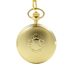 WAH753 Exquisite Shield Pocket Watch Gold Men Women Quartz Watch