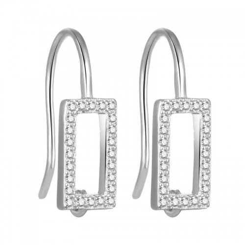 SSE306 Solid 925 Silver Fine Jewelry Accessories Findings Zircon Earring Hooks