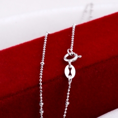 SSN226 Sterling 925 Silver Necklace Chain with Diamond Cut Silver Beads 925 Silver Chain