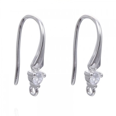 SSE316 French Findings Simple Sterling Silver 925 Earring Jewelry Hanging Hook