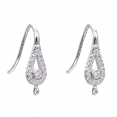 SSE317 Pear Design 925 Sterling Hook Solid Silver Accessory Earring Findings