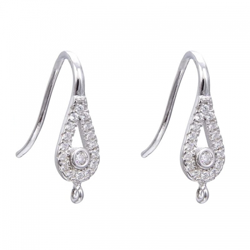 SSE317 Pear Design 925 Sterling Hook Solid Silver Accessory Earring Findings