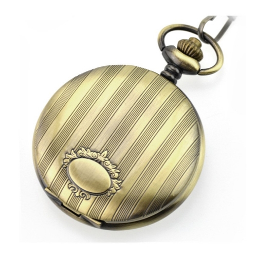 WAH243 Retro Quartz Pocket Watch White Dial Bronze Case Men Women Xmas Birthday Gift Present