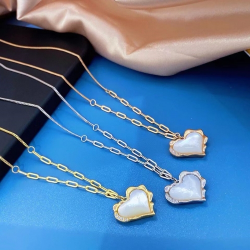 9XL01 Dainty 925 Sterling Silver Heart Pendant Necklace Women Girl Fine Jewelry