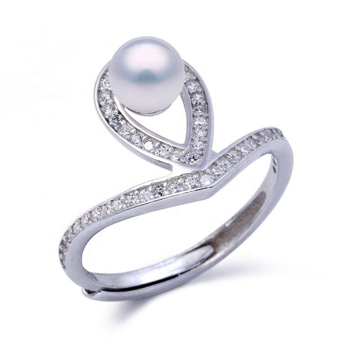 SSR340 Water Droplets Sterling Silver Pearl Ring Mounting