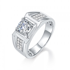 MSR2030 Men Moissanite Rings 1ct D VVS Moissanite S925 Jewelry Sterling Silver Engagement Wedding Rings