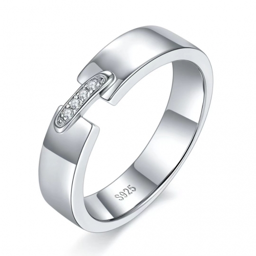 MSR3029 Men Women Rings S925 Sterling Silver Moissanite Stone Ring Unisex Jewelry