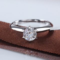 MSR1027 Classic Six Prongs Moissanite 925 Sterling Silver Rings Wedding Engagement Love Gift