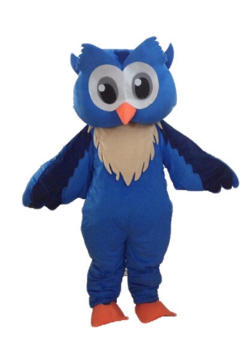 Adult Size Fancy Blue Owl mascot costume Cartoon Mascot Costumes for Kids Birthday Party Custom Mascots at Arismascots Character Design Company