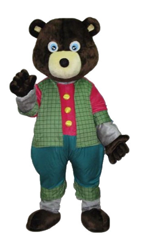 Stuffing Brown Bear With Jersey for Sports Team, Full Mascot Costume for Marketing