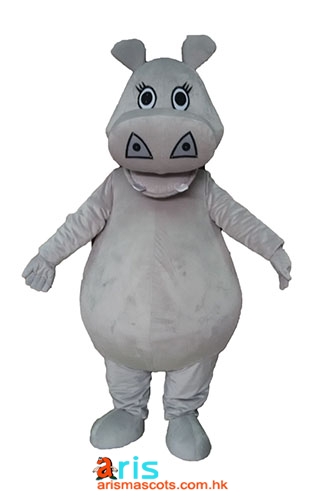 Fancy Hippo Mascot Costume Adult Size Full Body Fursuit Plush Mateiral Hippo Outfit Halloween Costume Carnival Dress
