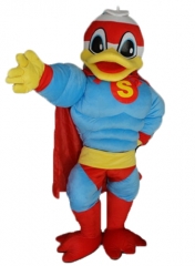 Adult Size Lovely Superhero Duck Mascot Costume Full Body Plush Fursuit Carnival Costumes Halloween Fancy Dress