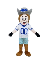 Rowdy Dallas Cowboy Mascot Costume Adult Size Full Body Fancy Dress Plush Fursuit Rowdy Cowboy Mascot for Sale