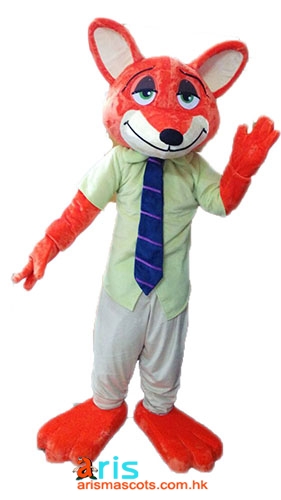 Zootopia Fox Nick Mascot Costume Cartoon Character Costumes for Sale Full Body Plush Fancy Dress Halloween Suit