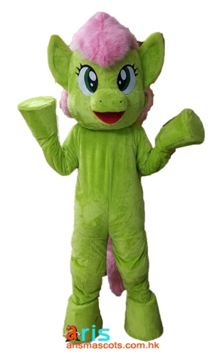 Disguise Pony Adult Full Mascot Suit, Green Pony Costume with Pink Hair