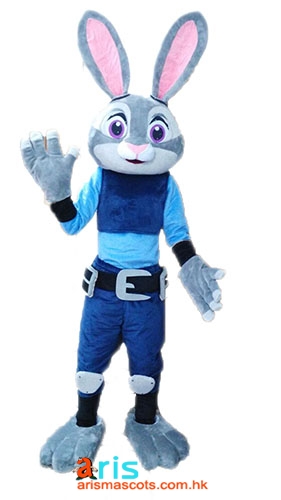 Officer Hopps Suit Zootopia Rabbit Judy Costume Characters Fancy Dress Full Body Plush Mascot for Events Carnival Costumes