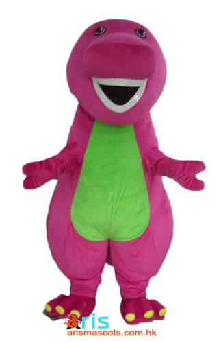Adult Size Dinosaur Barney Mascot Costume Full Body Plush Suit Carnival Costumes Animal Mascots Cartoon Character