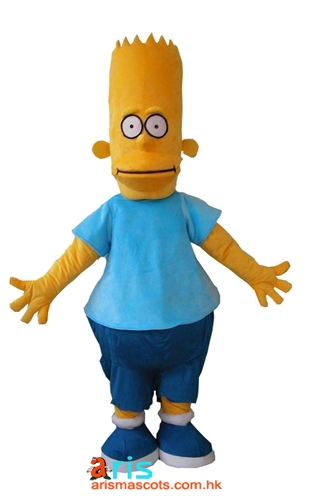 Adult  Size Full Body The Simpsons Bart Mascot Costume Cartoon Mascots for Party Character Design Mascot Maker Company