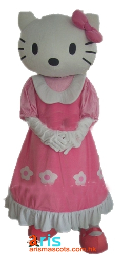 Funny Adult Size Hello Kitty Mascot Costume Cartoon Character Costumes for Party Mascots Production Company