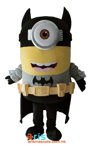 Adult Fancy Batman Minion Mascot Costume Cartoon Character Costumes for Sale Batminion Fancy Dress Full Body Plush Suit