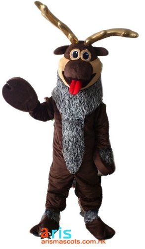 Adult Size Sven Reindeer Mascot Costume Christmas  Outfit Deguisement Mascotte Custom Mascots Arismascots Professional Team Mascot Maker Company