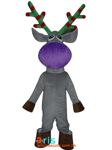 Adult Size Fancy Reindeer  Mascot Costume Cartoon Mascot Costumes for Kids Birthday Party Custom Mascots at Arismascots Character Design Company