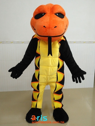 Mascot Snake Costume Yellow and Black Body with Red Head Adult Full Body Cobra Fancy Dress Creat your Own mascot costumes buy mascot outfits online