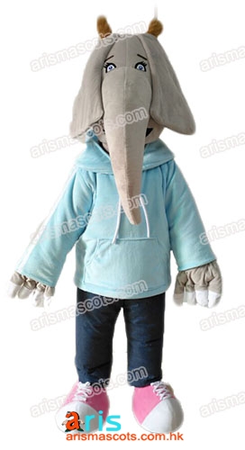 Adult Size Sing Character Elephant Meena Mascot Costume  Full Body Fancy Dress Plush Fursuit for Events