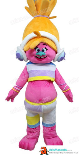 Trolls DJ Suki Mascot Costume Full Body Adult Fancy Dress Plush Suit Trolls Character Costumes Fancy Dress