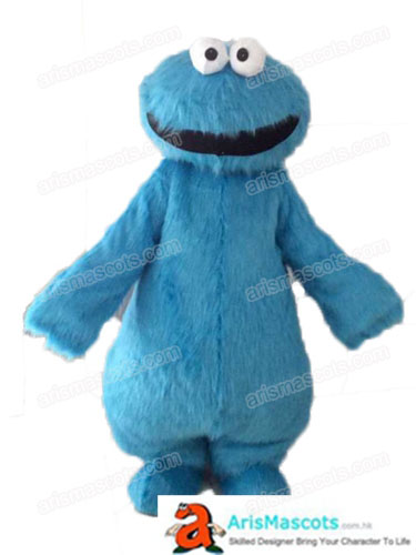 Funny Adult Size fur Plush Suit Cookie Monster Mascot Costume Full Body Fancy Dress Cartoon Costumes for Birthday Party Mascots Cosplay
