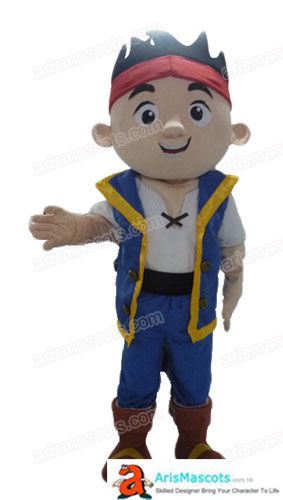 Adult Fancy Jake Neverland Pirate Mascot Costume Cartoon Character mascot costumes for sale professional mascot production