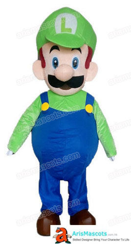 Adult Fancy Super Luigi Mascot Costume Mario Bro mascot costume Cartoon mascot costumes for sale