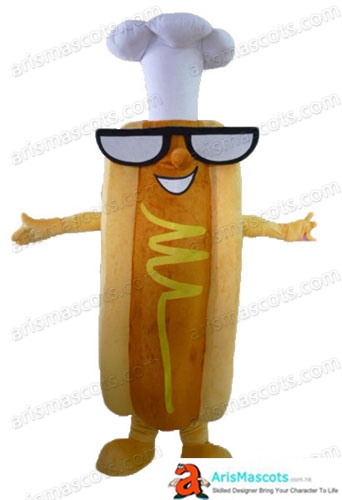 Deguisement Mascotte Funny Hotdog Mascot Costume Hot Dog Cosplay Suit Food Mascots for Sale Custom Advertising Mascots