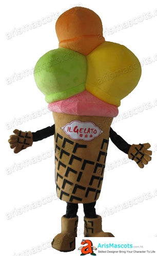 Funny Ice Cream Mascot Costume  Deguisement Mascotte Cosplay Dress Food Mascots for Sale Custom Professional Mascot Design Advertising Mascots
