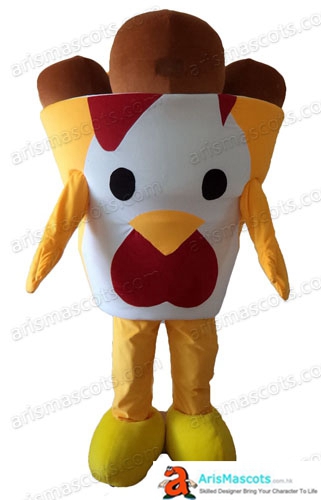 Funny Fried Chicken Mascot Costume  Fried Chicken Costtume  Food Mascots for Sale Custom Professional Mascot Design Advertising Mascots