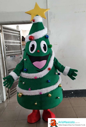 Adult Size Fancy Christmas Tree Mascot Costume Christmas  Dress Custom Team Mascots Sports Mascot Costume Desuisement Mascotte Character Design