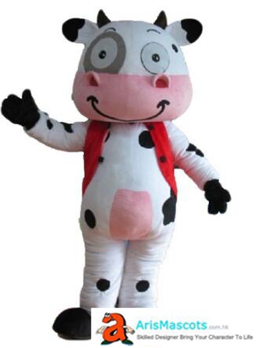 Adult Size Fancy Cow mascot outfit Party Costume Cartoon Mascot Costumes for Kids Birthday Party Custom Mascots at Arismascots Character Design