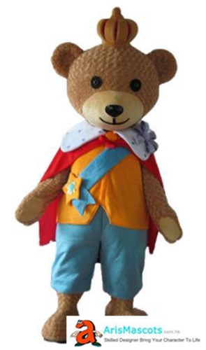King Teddy Bear Costume , Adult Size Full Body Mascot Couple of Teddy Bears King and Queen for Ceremony