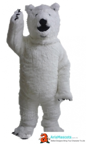 Adult Size Fancy Polar Bear Mascot Costume Custom Sport Mascots for Advertising Team Mascot for Sale Deguisement Mascotte Quality Mascot Maker