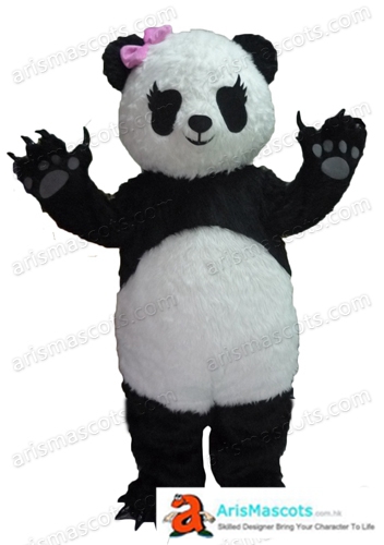 Adult Size Fancy Panda Mascot Costume For Party Deguisement Mascotte Custom Mascots Arismascots Professional Team Mascot Maker Company