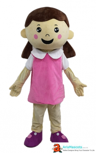 Adult Lovely Girl Mascot Costume For Party  Cartoon Mascot Costumes for Kids Birthday Party Custom Mascots at Arismascots Character Carnival Outfit