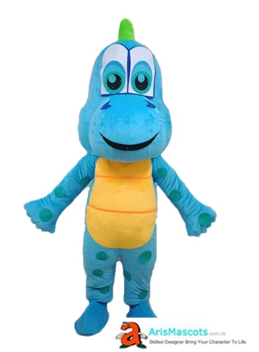 Adult Size Full Body Fancy Dress Blue Dinosaur Mascot Costume for Party Custom Made Animal Mascots for Theme Park Character Design Company
