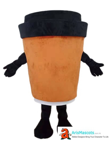 Adult Size Fancy Coffee Cup Mascot  Costume For Bar Brown Cup Fancy Dress Custom Made Mascots for Advertising