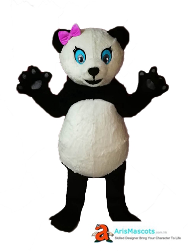 Fancy Girl Panda Mascot Costume For Party Cartoon Mascot Costumes for Kids Birthday Party Custom Mascots at Arismascots Character Design Company