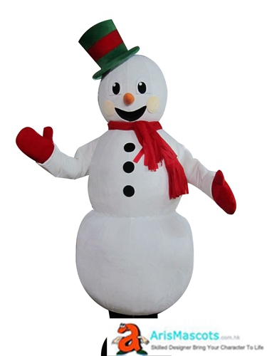 Adult Size Fancy Snowman  Mascot Costume Christmas  Dress Deguisement Mascotte Custom Mascots Arismascots Professional Team Mascot Maker Company