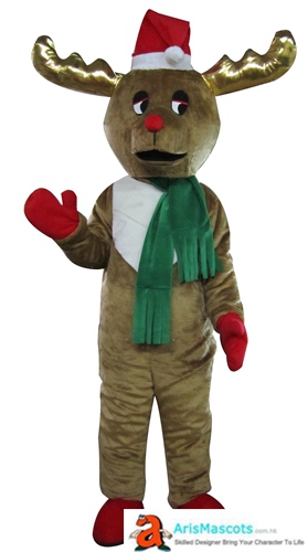 Adult Size Fancy Reindeer  Mascot Costume Christmas  Buy Mascots Online Custom Mascot Costumes Animal Mascots Sports Mascot for Team Deguisement